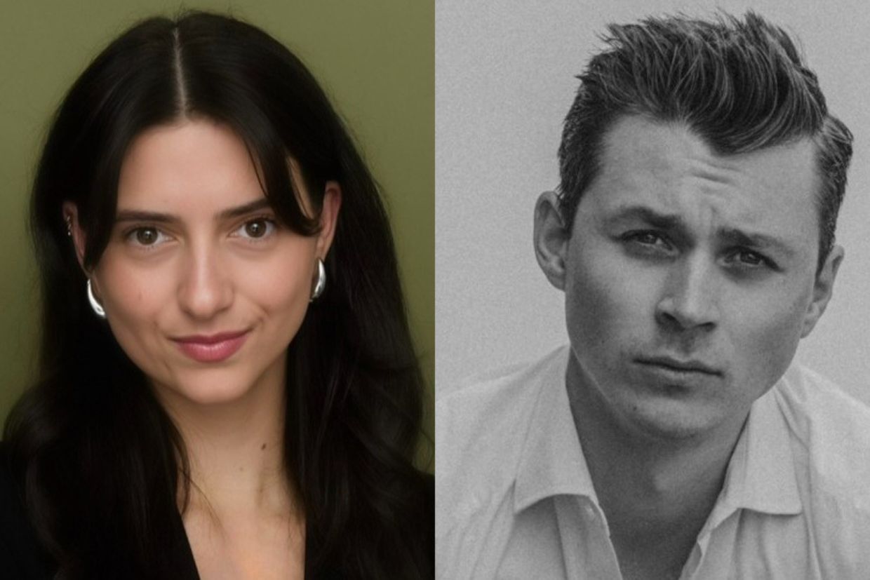 Jacquelyn Platis and Alexei Mojeiko captured in colour and black and white images, representing their bond as Artsci graduates.