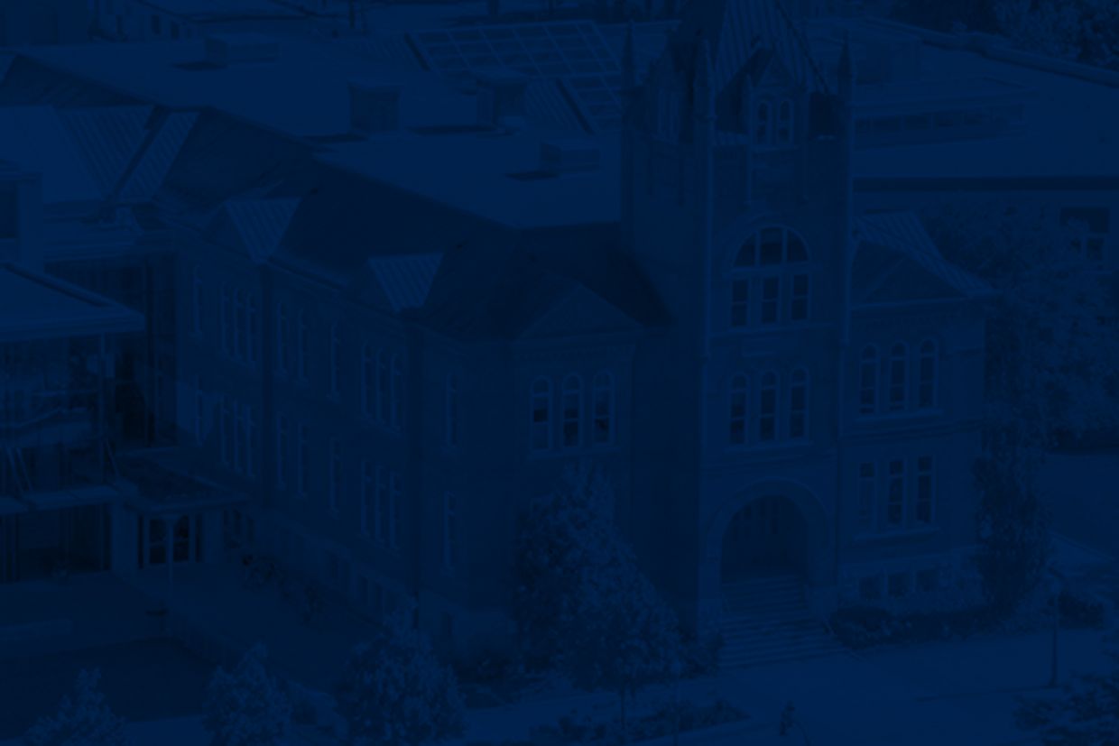 building with blue filter