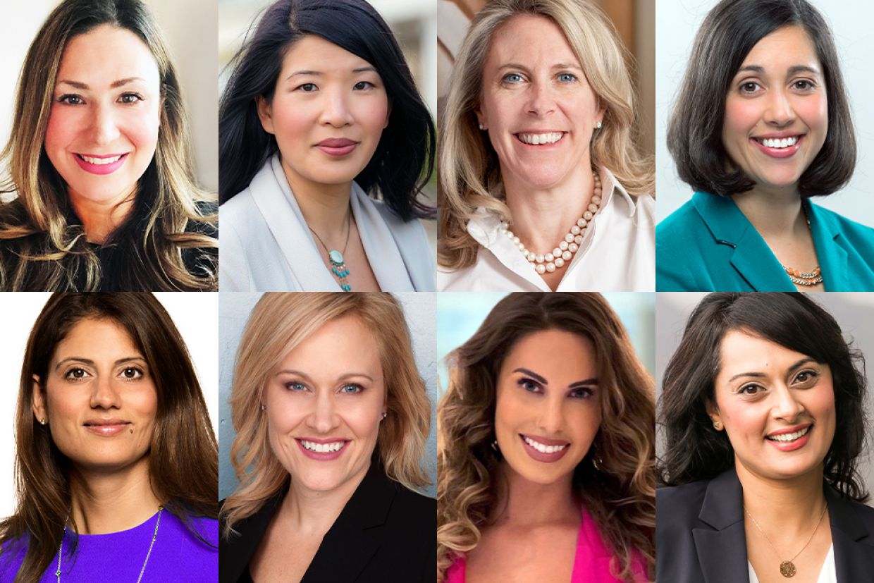 Photo courtesy: wxnetwork. Top Row (Left to Right): Robin Kovitz, Dr. Carol Liao, Stacey Madge, and Sara Son Hing. Bottom Row (Left to Right): Zainul Mawji, Jill Nykoliation, Dr. Sarah Saska, and Juggy Sihota. 