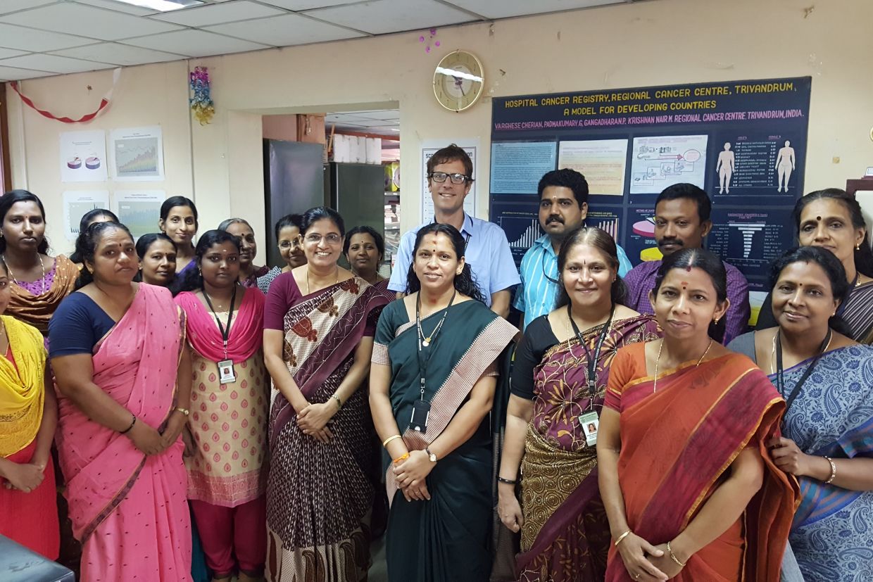 Dr. Chris Booth with a medical team in India