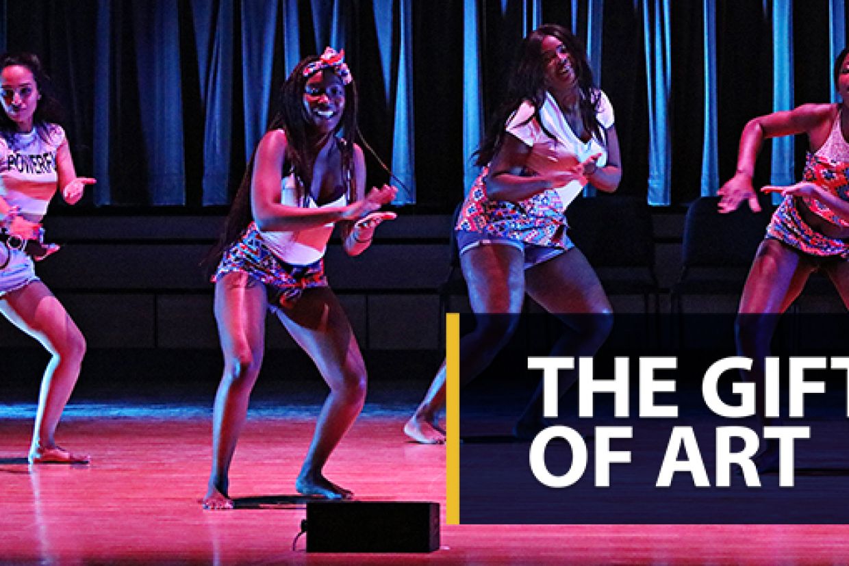 The Gift of Art: A photo of performers on stage at the Isabel Bader Centre for Performing Arts