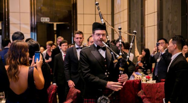 Bag piper at reception