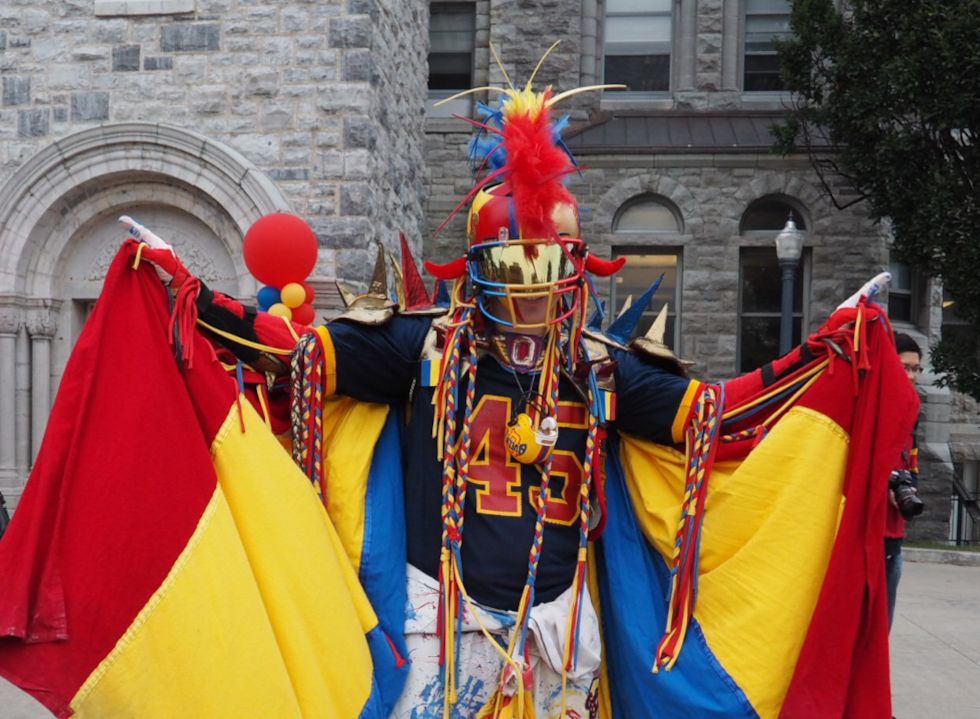 Super Fan outside Grant Hall, 2017