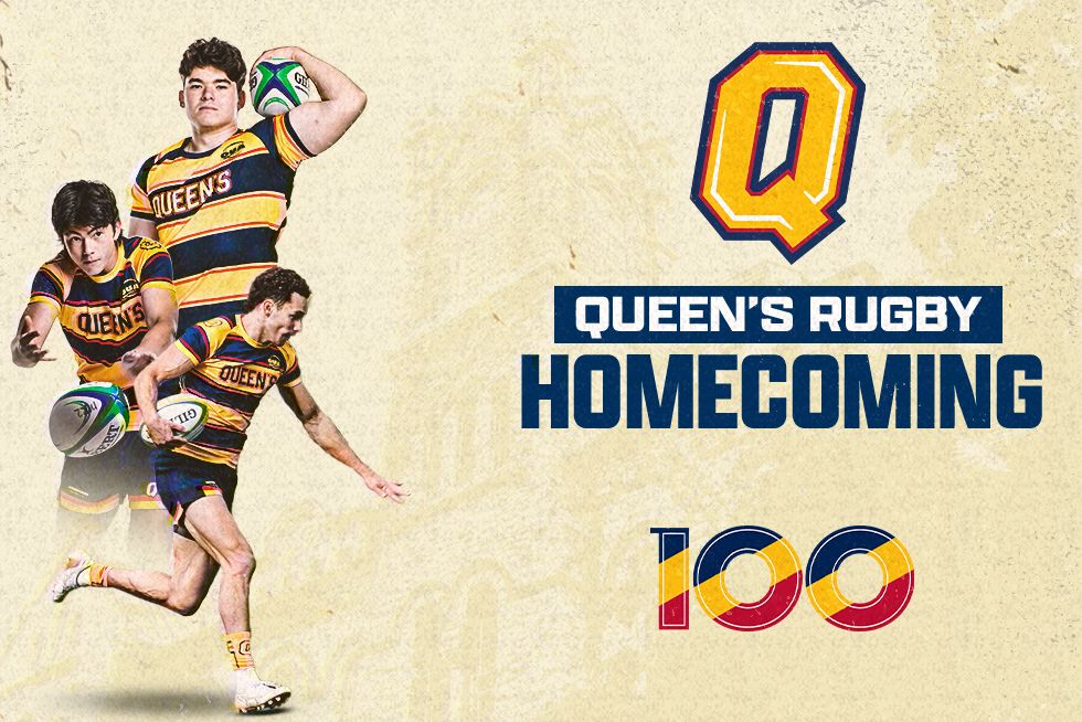 Queen's Men's Rugby Homecoming 100 banner