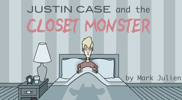 justin case and the closet monster book cover 