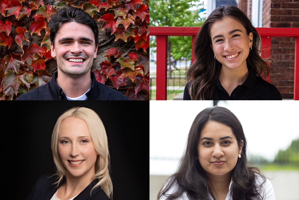 Clockwise from top left: Max Moloney, Alyth Roos, Ishita Aggarwal, and Morgan Lehtinen. 