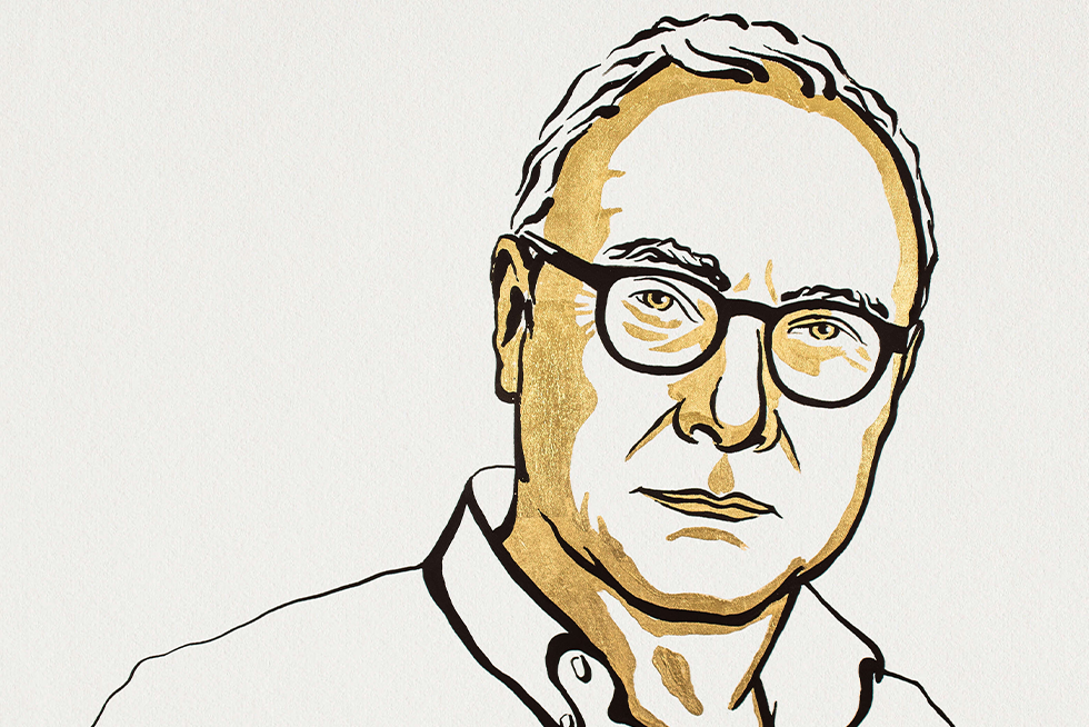 An illustration of Nobel prize winner David Card.
