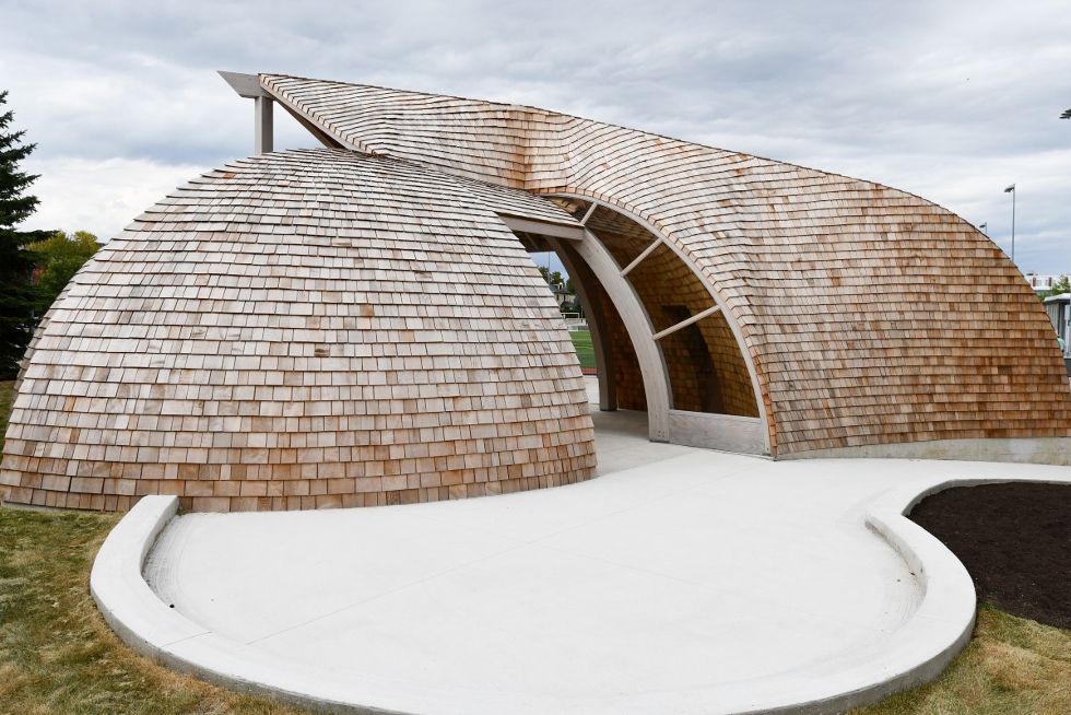 Exterior of the new outdoor Indigenous gathering space 