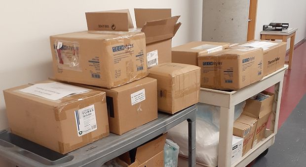 Boxes of personal protection equipment