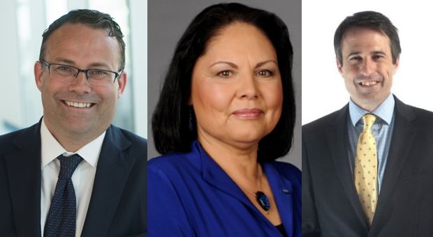 headshots of David Sharpe, Marie Delorme and John Stackhouse 