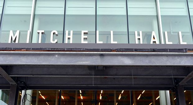 entrance sign for Mitchell Hall 
