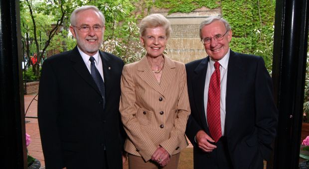 [Arthur McDonald with Gordon and Patricia Gray]