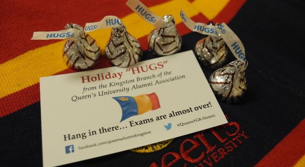 [Photo of Holiday Hugs card and chocolate]