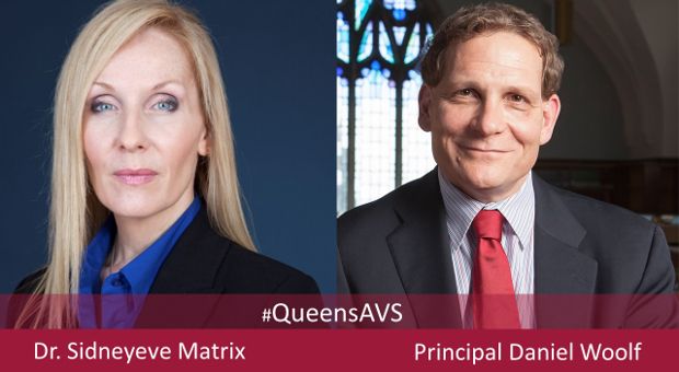[Dr. Sidneyeve Matrix and Principal Daniel Woolf]