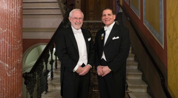 Prof. Art McDonald with Principal Daniel Woolf