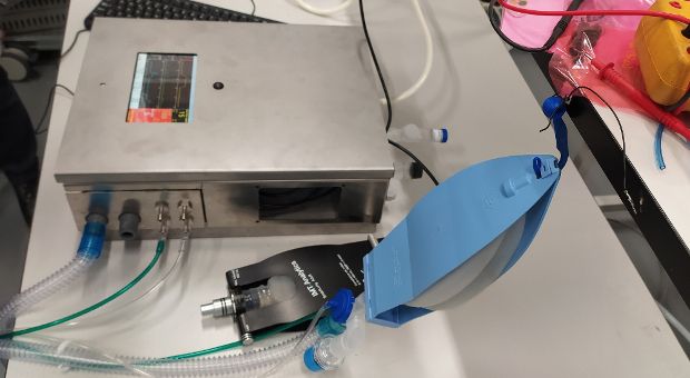 A photo of The team's ventilator unit design. (Photo by Mechanical Ventilator Milano)