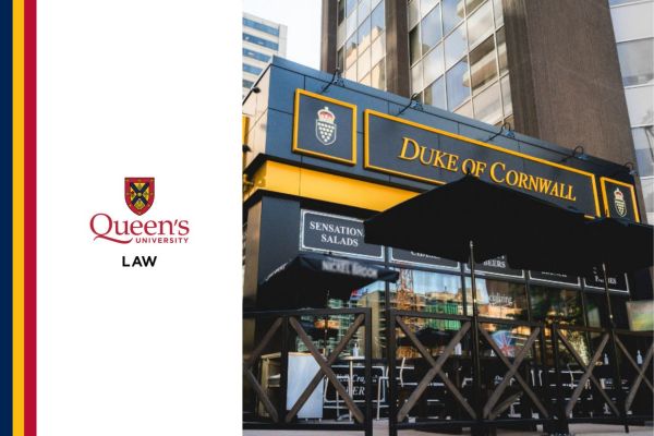Banner of the Queen's Law event in Toronto featuring The Duke of Cornwall.