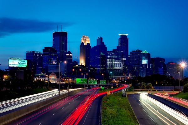Minneapolis skyline at night