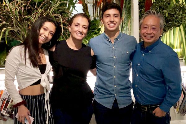 Alvin Hew with his family