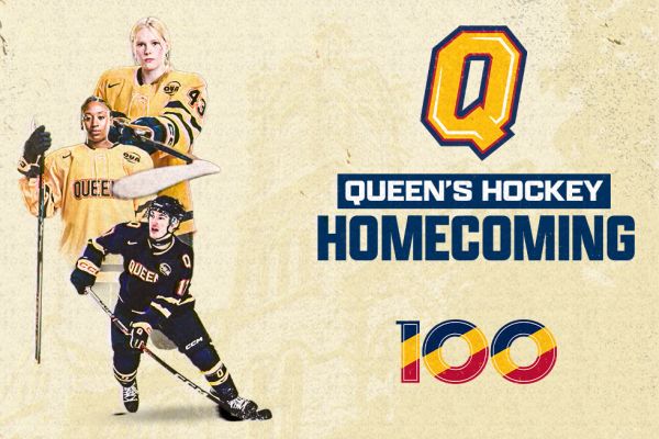 Queen's Hockey Homecoming 100 banner