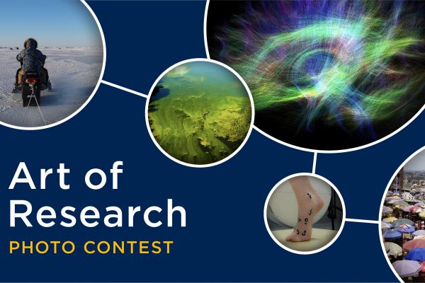 Art of research photo contest, different images from past contests featuring research at Queen's