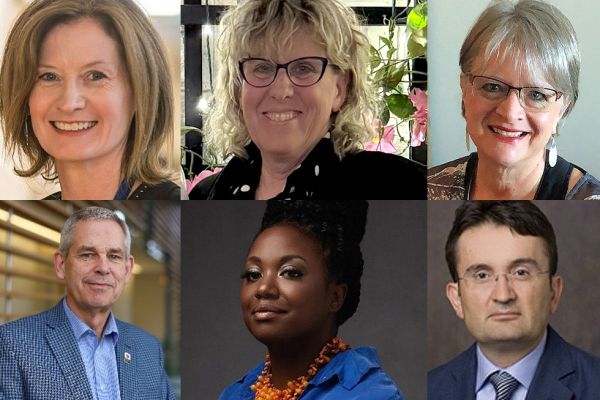Clockwise from top left: Ann Tierney, Heather Black, Sandra Murray, Takis Katsabanis, Tianna Edwards, and Stephen Archer.