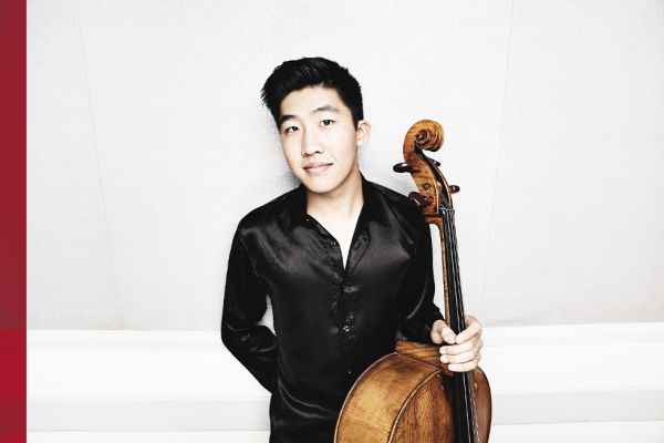 Bryan Cheng with his cello.