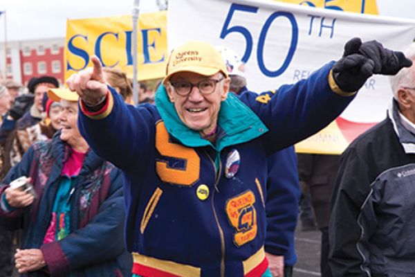 Tricolour Guard alumnus at Homecoming parade