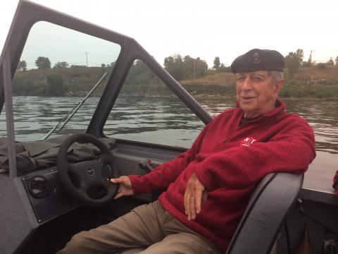 Bruce Findlay in his boat