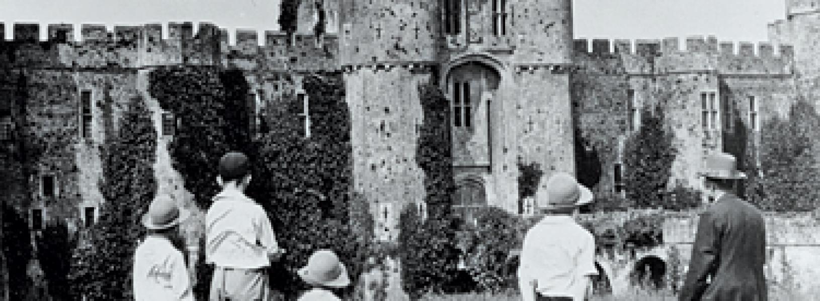 Herstmonceux Castle in the 1920s, prior to its restoration. 