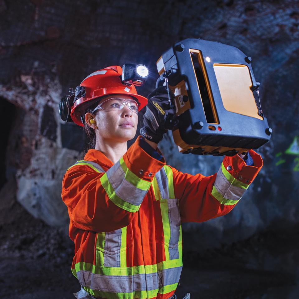 The technology the Axis Mapper uses was developed in the Mining Systems Laboratory at Queen’s University (co-founder Shelby Yee, Sc’16 pictured).
