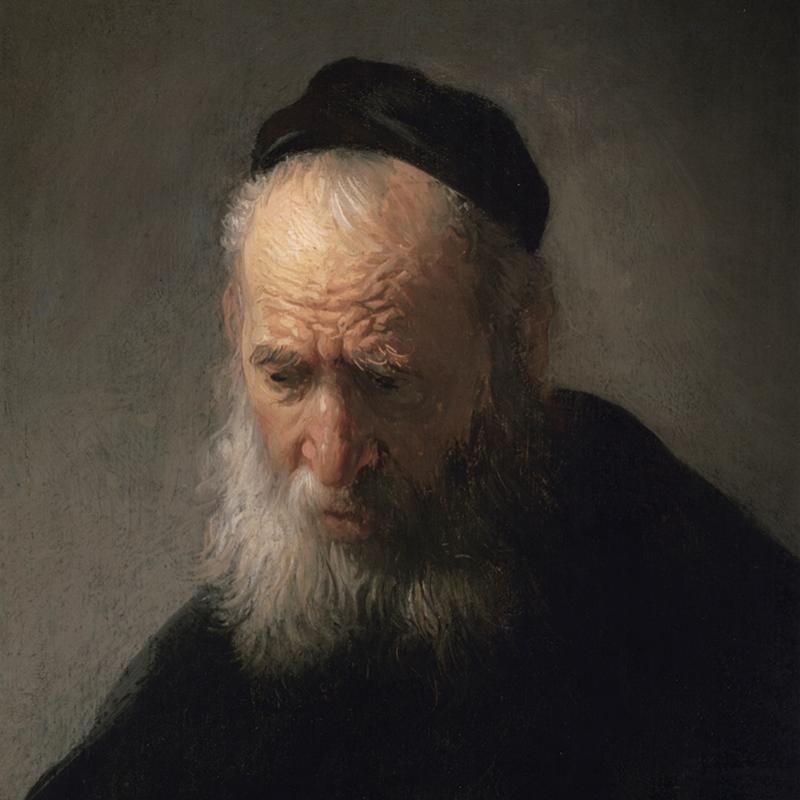 Rembrandt's earlier work, such as Head of an Old Man in a Cap (c.1630) exhibited smooth and meticulous brushwork. The Bader Collection, Agnes Etherington Art Centre
