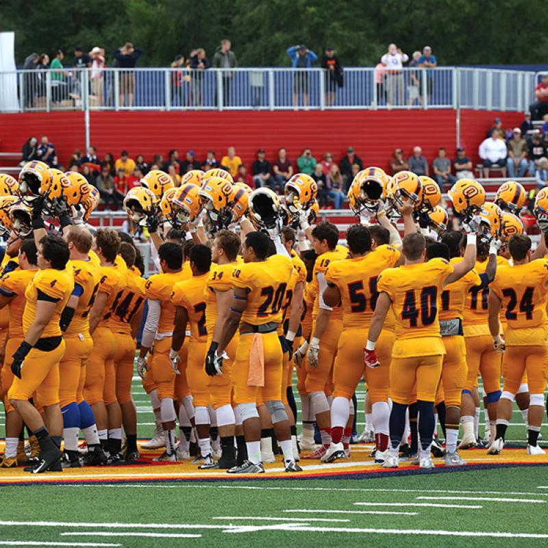 The Gaels salute the home crowd before their first game in the new stadium.
