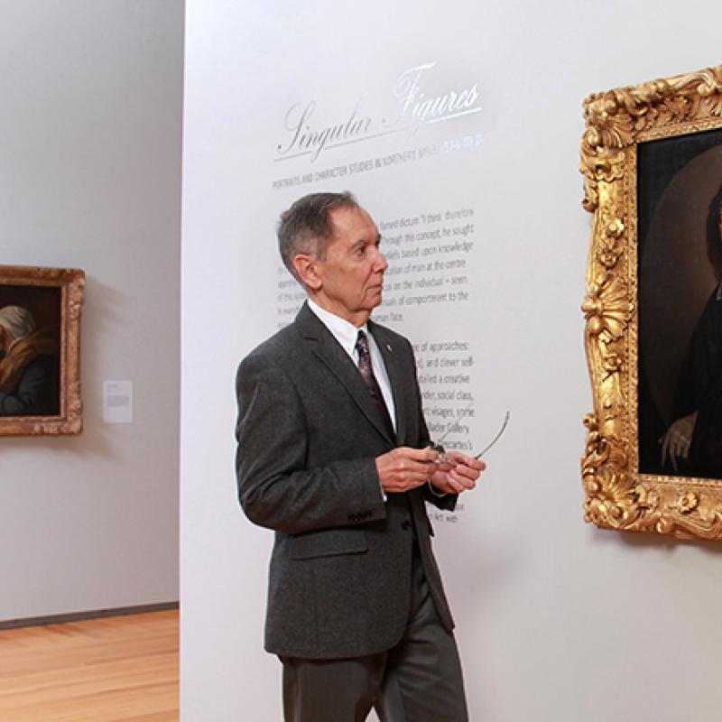 Carlos Prado examines Descartes as painted by Pieter Nason.