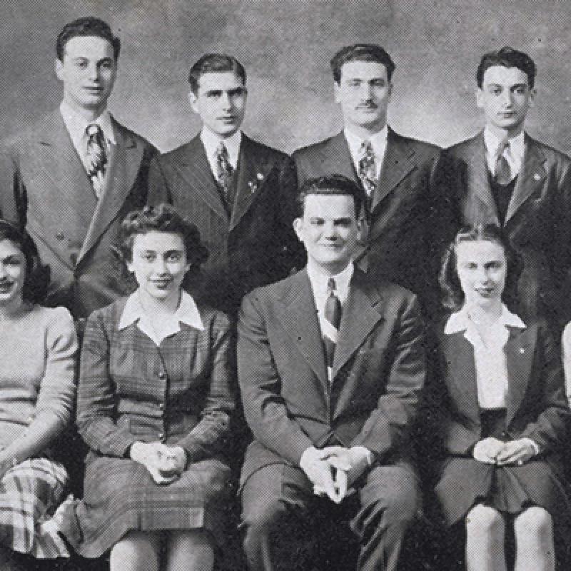 Alfred Bader with fellow members of the Queen’s Hillel Foundation 