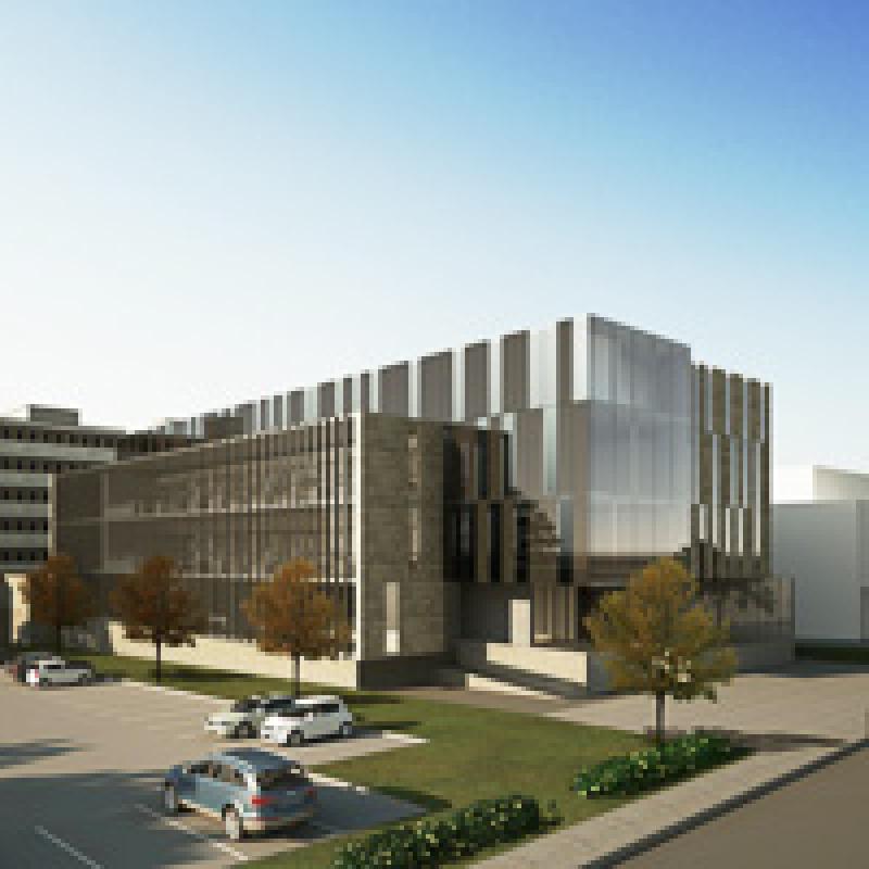 An artist's rendering of the exterior of Queen's Innovation Commons.