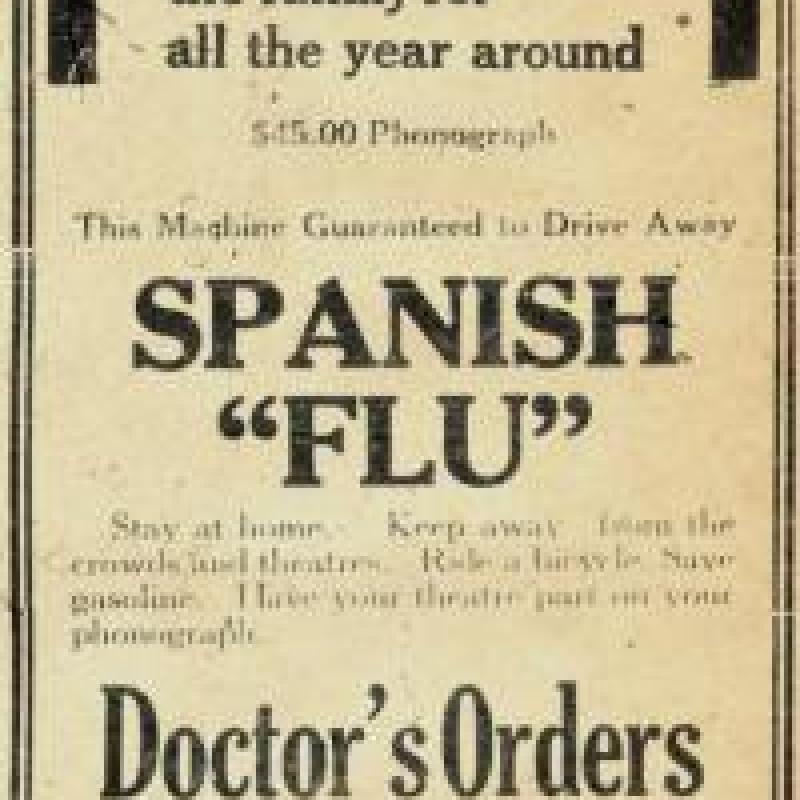 Spanish Flu notice in Treadgold