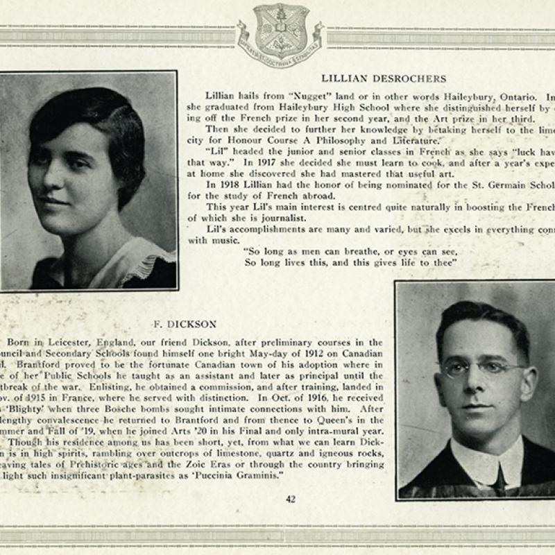A page from the 1920 yearbook.