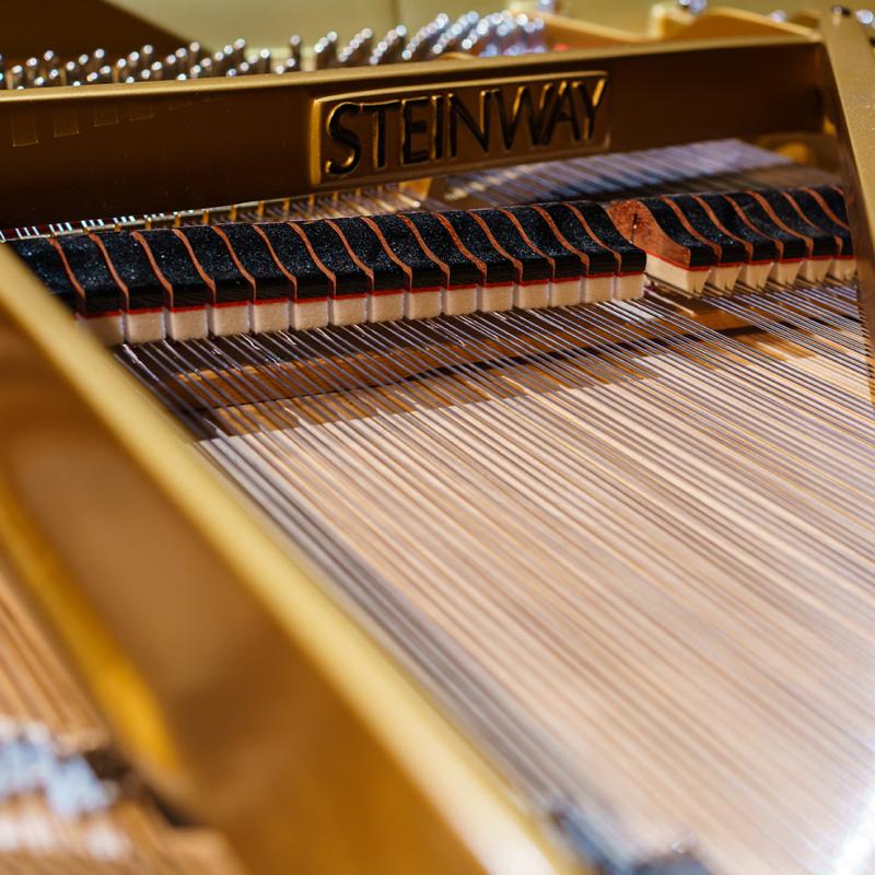 A look inside a Steinway piano.