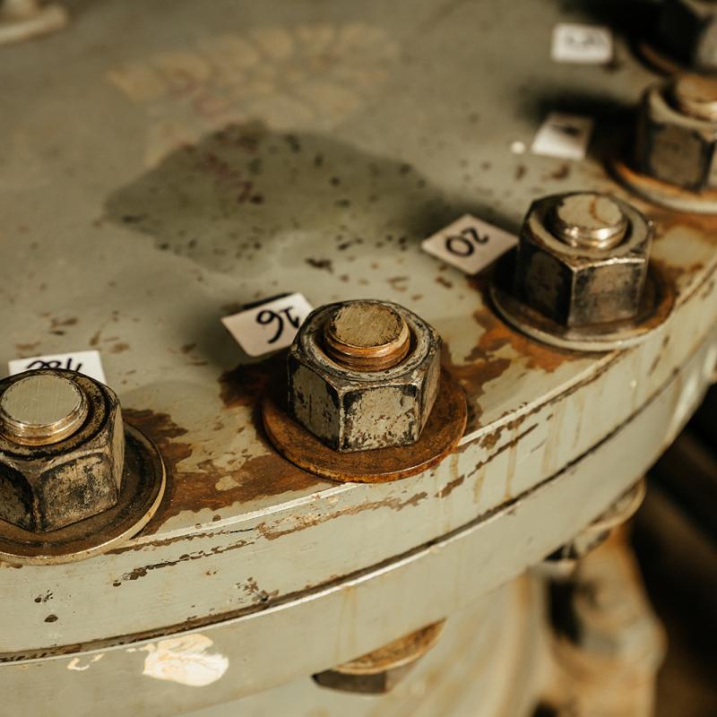 Close-up of components for the landfill liner.