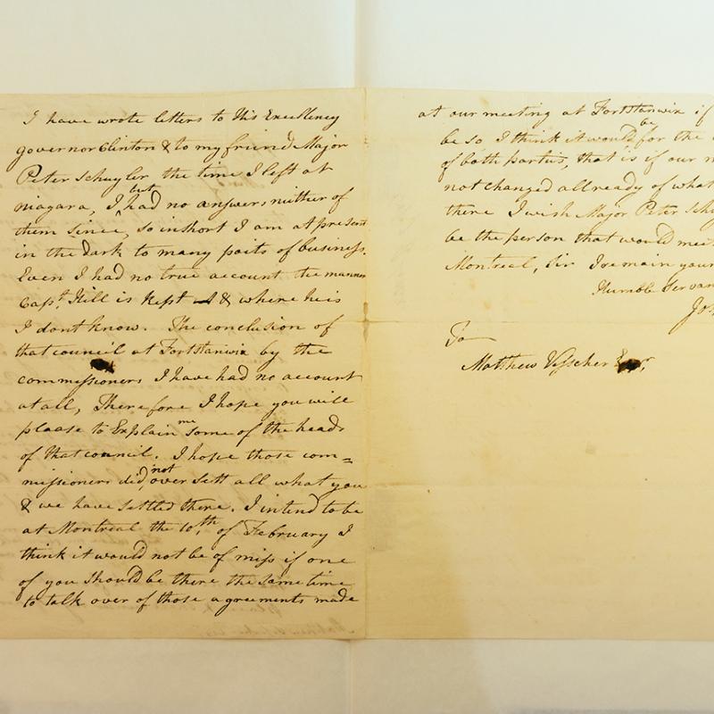 Closeup of an old letter dated 1785.