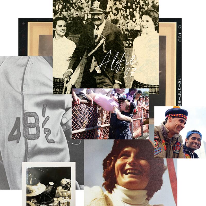 Collage of Queen’s Homecoming memories, featuring archival photographs.