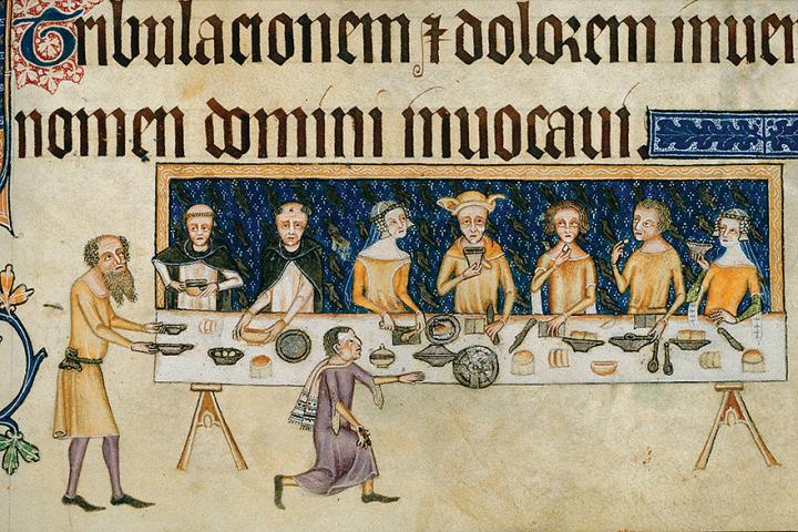 This domestic scene is taken from The Luttrell Psalter (1320 – 1340). The inheritance and marriage rights of noblewomen were addressed in clauses 7 and 8 of Magna Carta