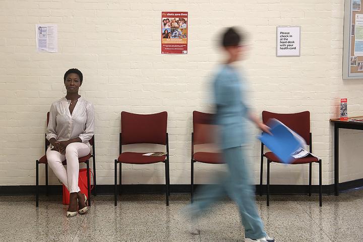 A medical waiting area.