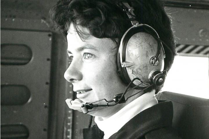 Susan Beharriell on the job in Cold Lake, Alberta, 1982.