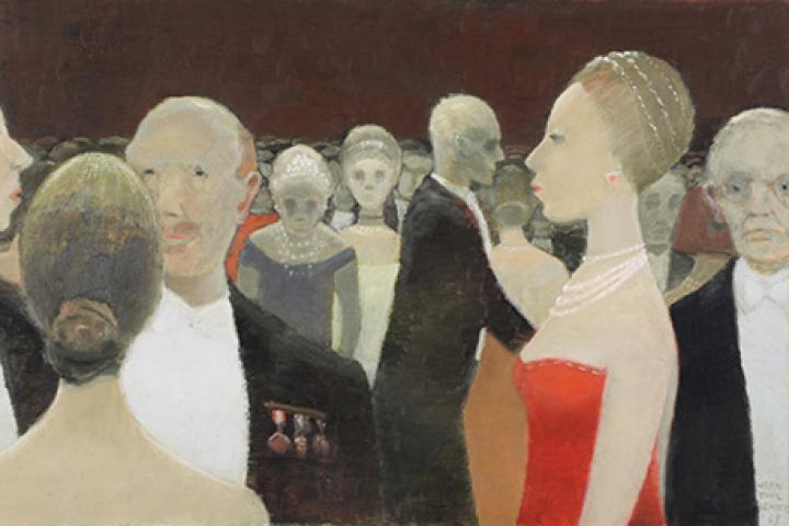 Jean-Paul Lemieux, Le beau monde, 1969, oil on canvas is one of the paintings included in the Soloway gift to the Agnes Etherington Art Centre