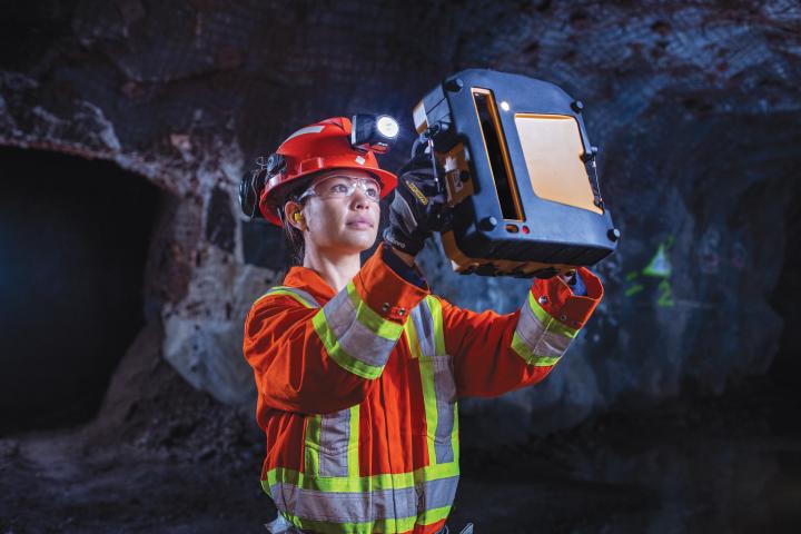 The technology the Axis Mapper uses was developed in the Mining Systems Laboratory at Queen’s University (co-founder Shelby Yee, Sc’16 pictured).