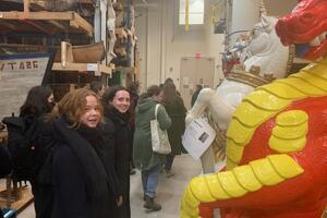  Art History Graduate Students Cicely Haggerty and Anna Douglas toured the vaults at the Canadian Museum of History, Ottawa, as part of the graduate seminar ARTH 876, Studies in Curatorial Practice and Cultural Policy.