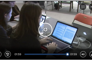 A person using a laptop