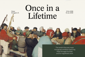 An artistic poster that says "Once in a Lifetime"